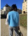 Gilet sans manches effet mouton bleu