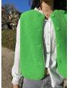 Gilet sans manches effet mouton vert