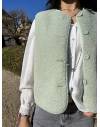 Gilet sans manches effet mouton vert clair