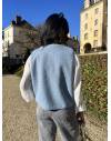 Gilet sans manches effet mouton bleu clair