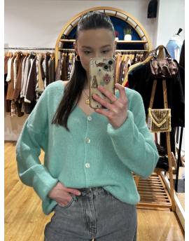 Gilet en alpaga vert d'eau