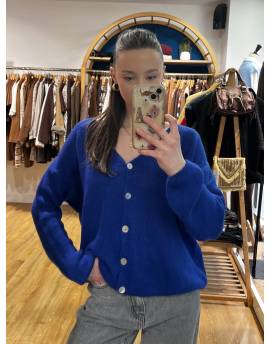 Gilet en alpaga bleu roi