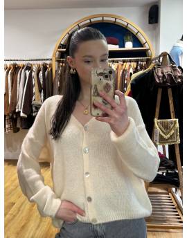 Gilet en alpaga écru