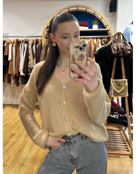 Gilet en alpaga beige