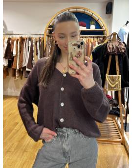 Gilet en alpaga chocolat