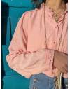 Blouse avec dentelle rose