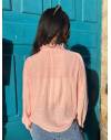 Blouse avec dentelle rose
