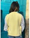 Pull sans manches jaune à nouer