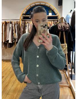 Gilet en alpaga bleu pétrole