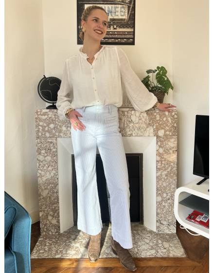 Jean Elenette à rayures bleues