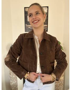 Veste Suédine Chocolat
