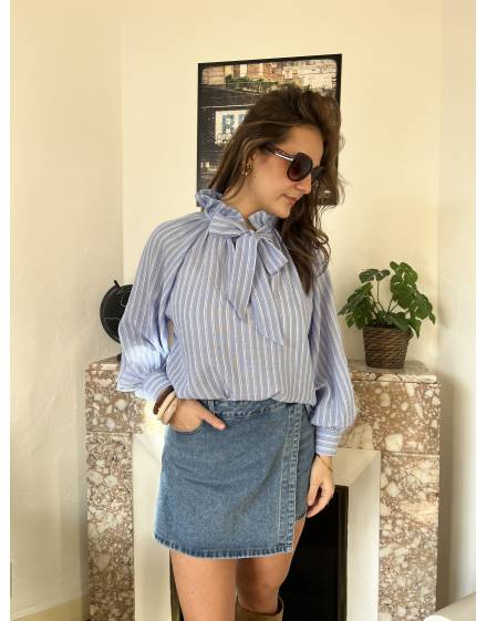 Jupe short en jean bleu