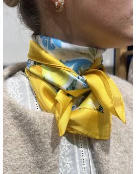 Carré Style Soie À Motif Citron