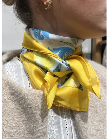Carré Style Soie À Motif Citron
