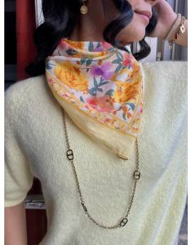 Foulard à motif floral jaune