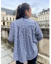 Blouse oversize à motif vichy bleu marine