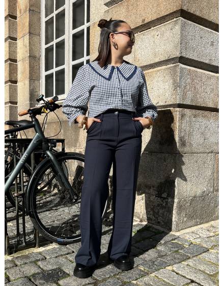 Pantalon bleu marine coupe droite