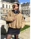 Veste effet daim taupe