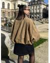 Veste effet daim taupe