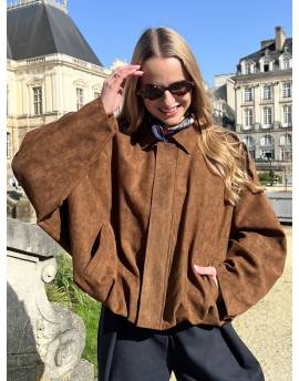 Veste effet daim camel