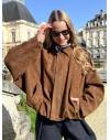 Veste effet daim camel