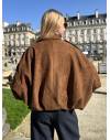 Veste effet daim camel