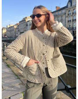 Veste matelassée vichy verte