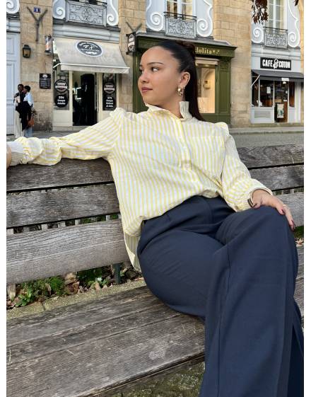 Chemisier à rayures jaunes