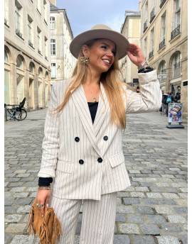 Blazer en lin à rayures