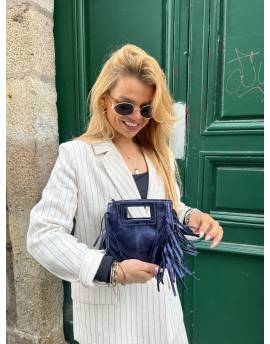 Mini Sac À Main À Franges bleu marine