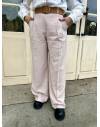 Pantalon droit rose poudré