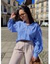 Blouse à rayures bleues
