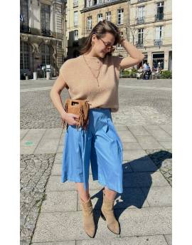 Jupe culotte bleue