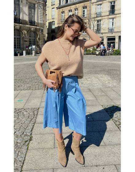 Jupe culotte bleue