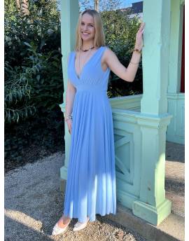 Robe cocktail bleu pâle