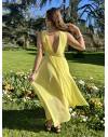 Robe cocktail jaune lumineux