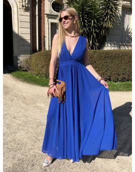 Robe cocktail bleu roi
