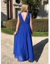 Robe cocktail bleu roi