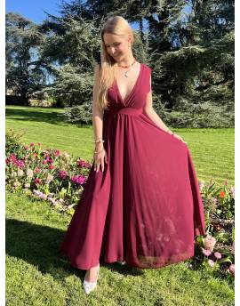 Robe cocktail bordeaux