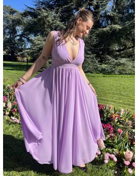 Robe cocktail violet pastel