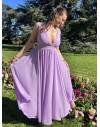 Robe cocktail violet pastel