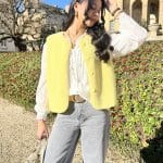 Gilet Sans Manches Effet Mouton Jaune Poussin 2