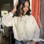 Blouse Écru Au Style Bohème
