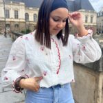 Blouse À Col Victorien Avec Fleurs Brodées