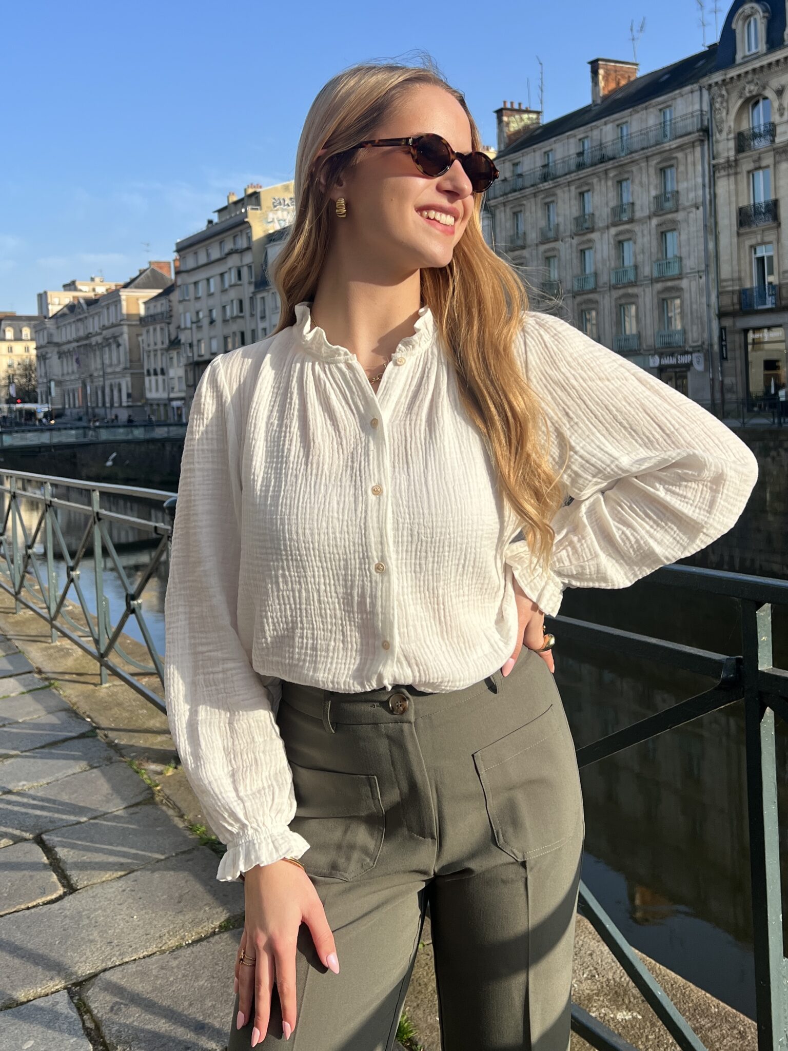 Blouse En Gaze De Coton Blanc Blouse En Gaze De Coton Blanc
