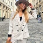 Blazer En Lin À Rayures