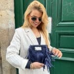 Mini Sac À Main À Franges Bleu Marine