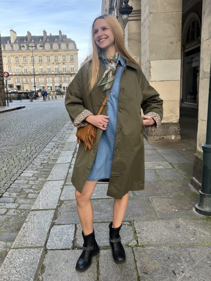 Trench Mi-Long Kaki Doublure Liberty Trench Mi-Long Kaki Doublure Liberty