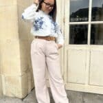 Pantalon Droit Rose Poudré