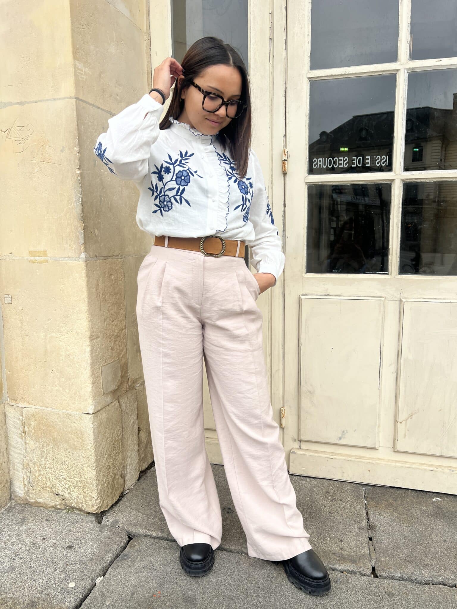 Pantalon Droit Rose Poudré Pantalon Droit Rose Poudré